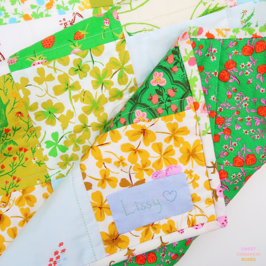 how to make and attach a quilt label, tutorial - Sweet Cinnamon Roses blog