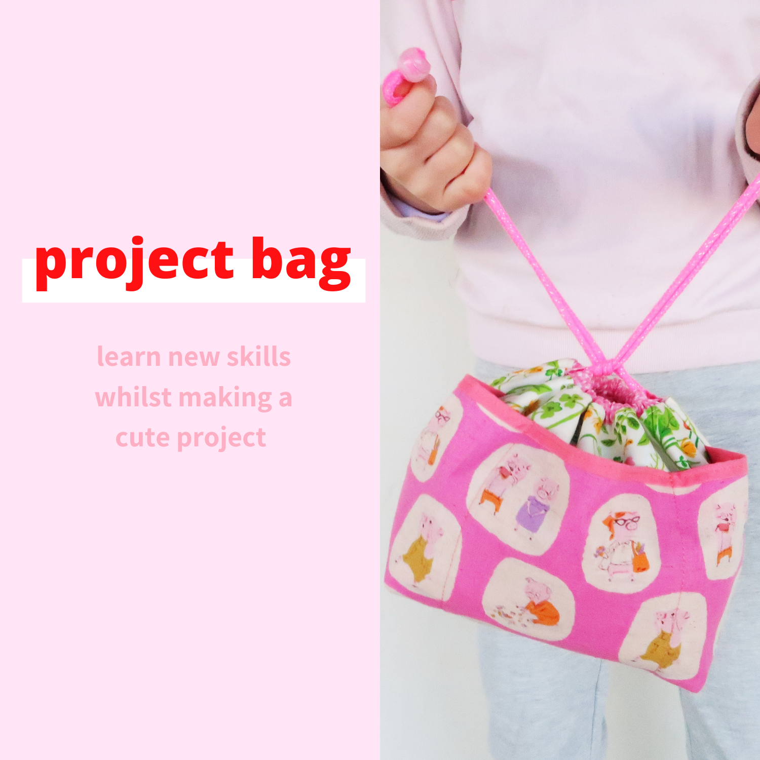 Sweet Cinnamon Roses - on demand sewing course, project bag