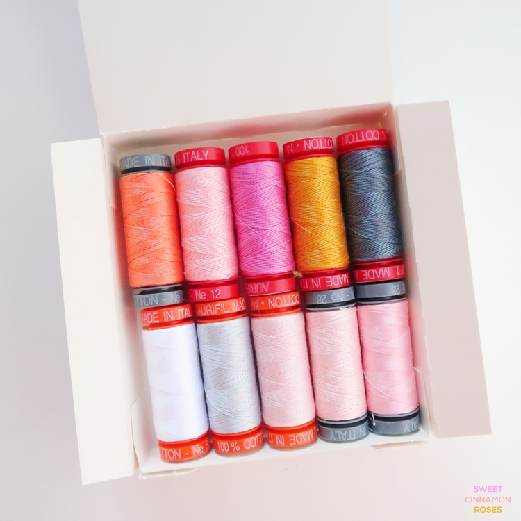 Sweet Cinnamon Roses LOVES Aurifil