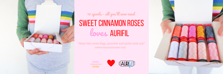 Sweet Cinnamon Roses LOVES Aurifil